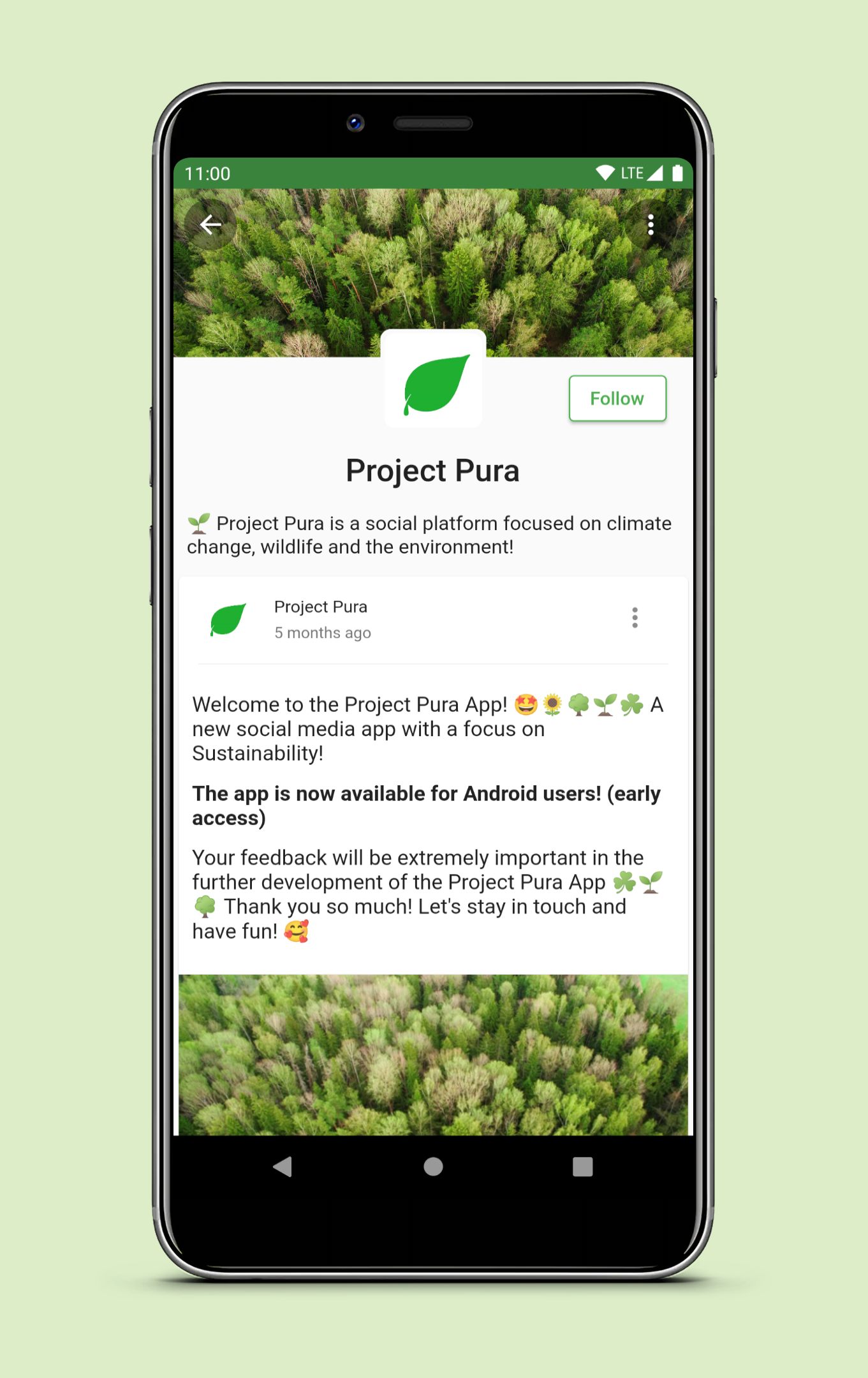 A user profile in the Project Pura App